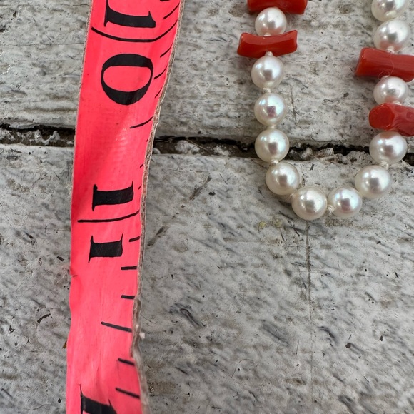 Vintage Genuine Pearl Coral And 14k Clasp Necklace - Picture 7 of 9